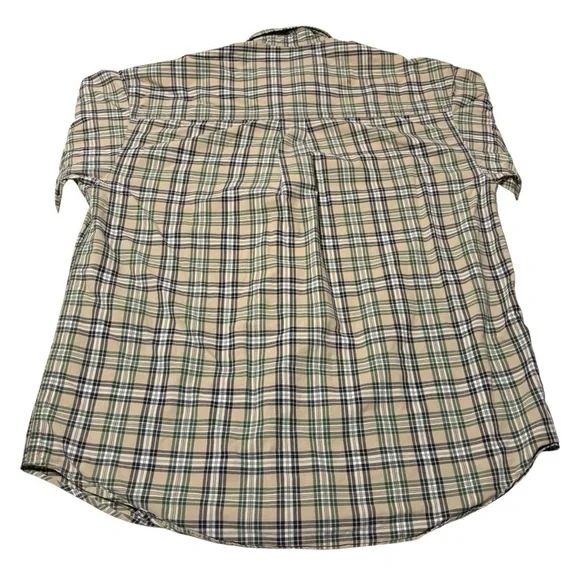 Haggar Men's Casual Plaid Shirt - Beige and Navy - Picture 2 of 4